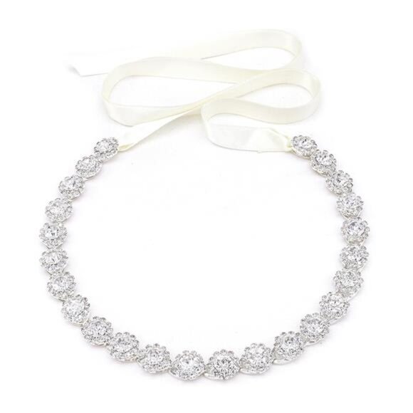 Crystal Wedding Headband Bridal Headpiece Rhinestone Bridal Hair Accessories - Picture 1 of 7